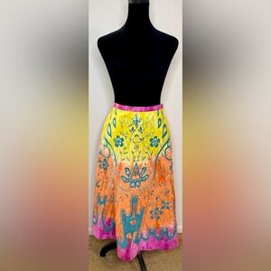 Shop Therapy Tie Dye Paisley Full skirt 100% Cotton Colorful Boho Festival med
